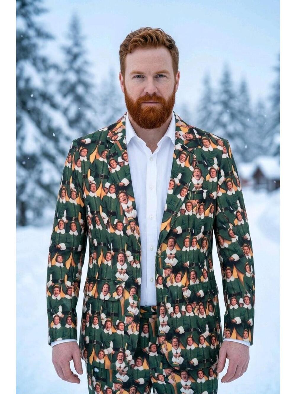 Men's Suitmeister Buddy the Elf Christmas Blazer sz Medium